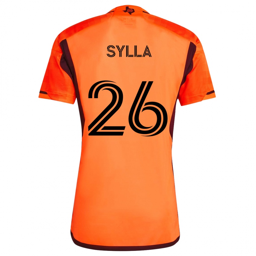 Enfant Maillot Ousmane Sylla #26 Orange Noir Tenues Domicile 2024/25 T-Shirt Belgique