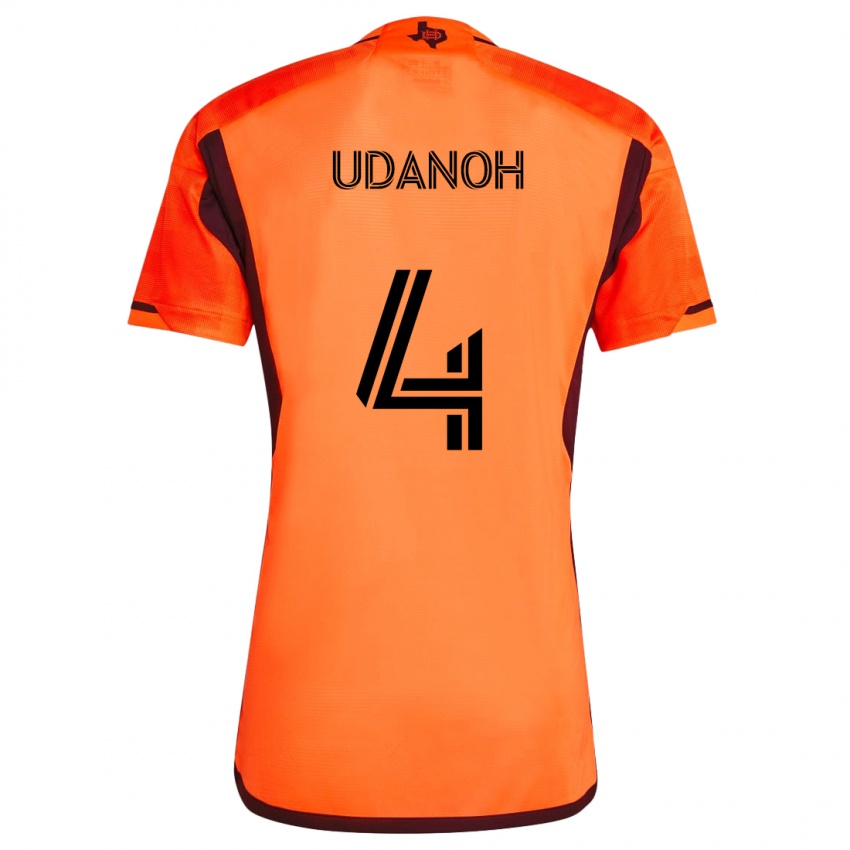 Kinderen Iffy Udanoh #4 Oranje Zwart Thuisshirt Thuistenue 2024/25 T-Shirt België