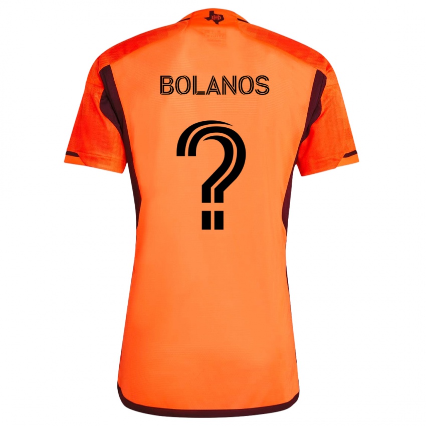 Enfant Maillot Omar Bolanos #0 Orange Noir Tenues Domicile 2024/25 T-Shirt Belgique