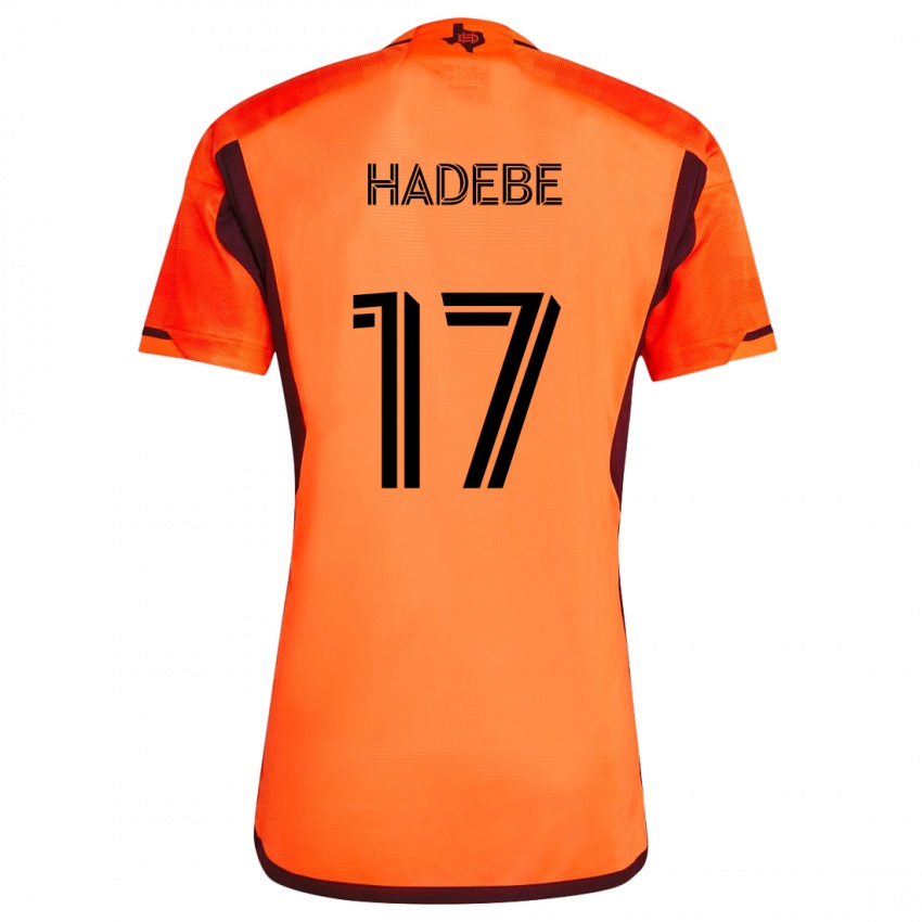 Kinderen Teenage Hadebe #17 Oranje Zwart Thuisshirt Thuistenue 2024/25 T-Shirt België