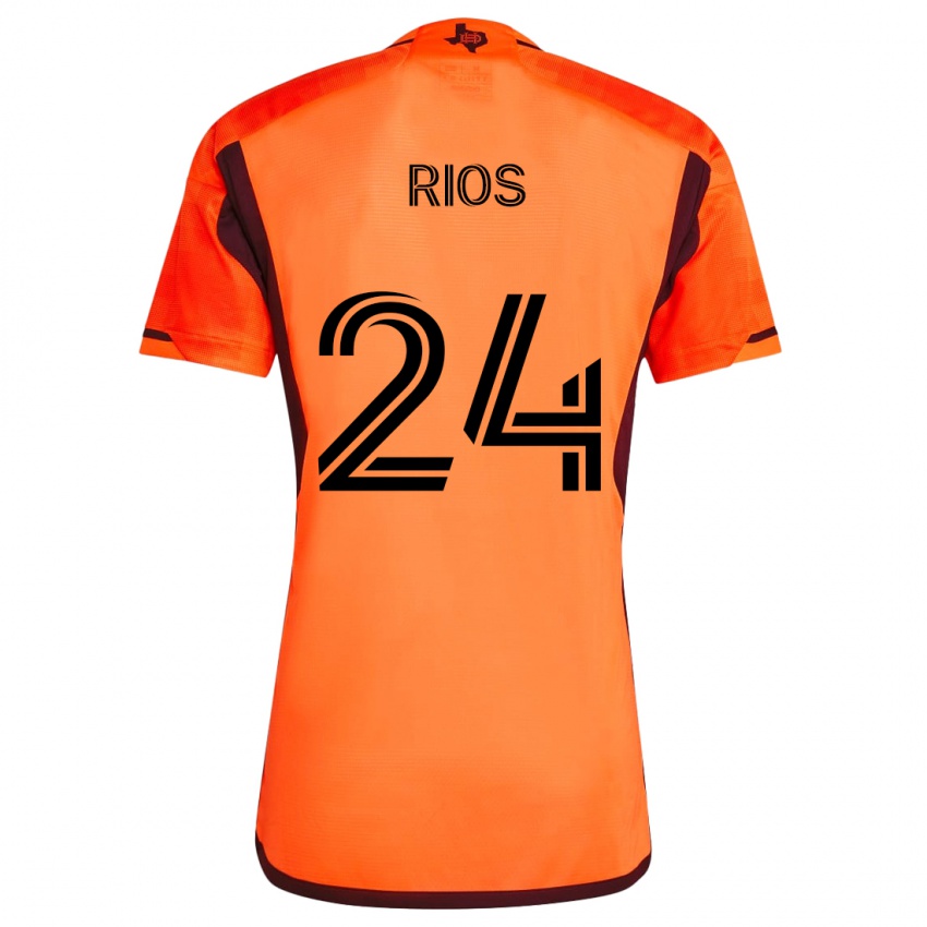 Kinderen Paolo Ríos #24 Oranje Zwart Thuisshirt Thuistenue 2024/25 T-Shirt België