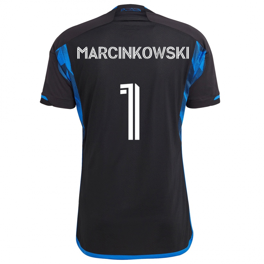 Enfant Maillot Jt Marcinkowski #1 Bleu Noir Tenues Domicile 2024/25 T-Shirt Belgique