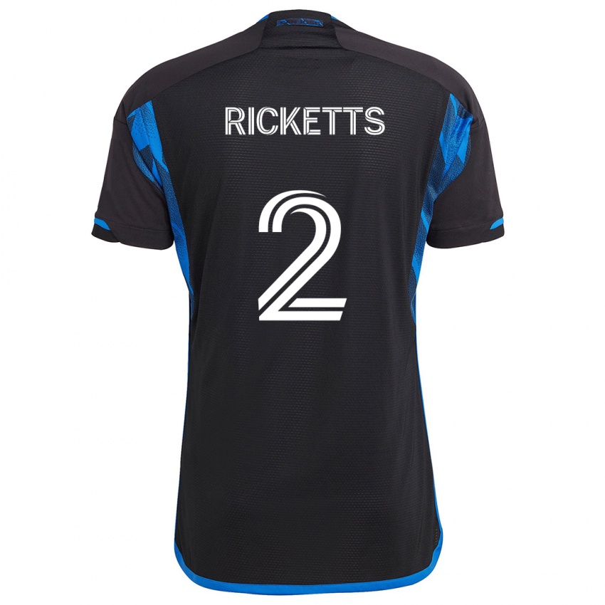 Kinderen Jamar Ricketts #2 Blauw Zwart Thuisshirt Thuistenue 2024/25 T-Shirt België