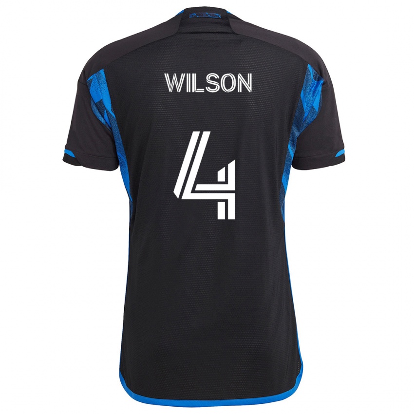 Kinderen Bruno Wilson #4 Blauw Zwart Thuisshirt Thuistenue 2024/25 T-Shirt België