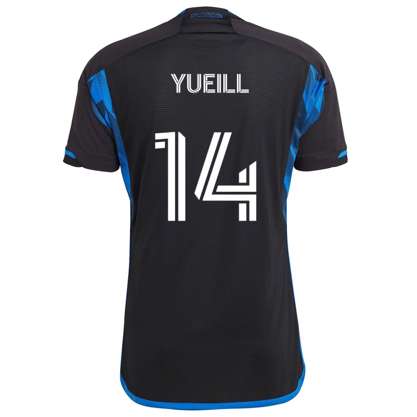 Kinderen Jackson Yueill #14 Blauw Zwart Thuisshirt Thuistenue 2024/25 T-Shirt België