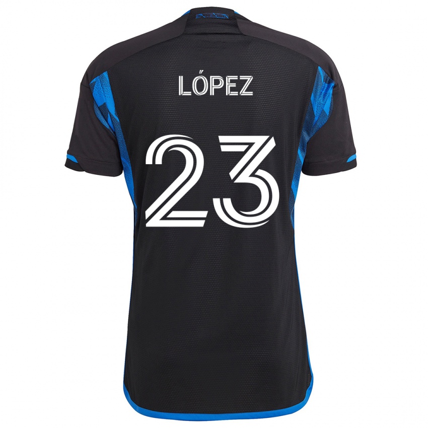 Kinderen Hernán López #23 Blauw Zwart Thuisshirt Thuistenue 2024/25 T-Shirt België