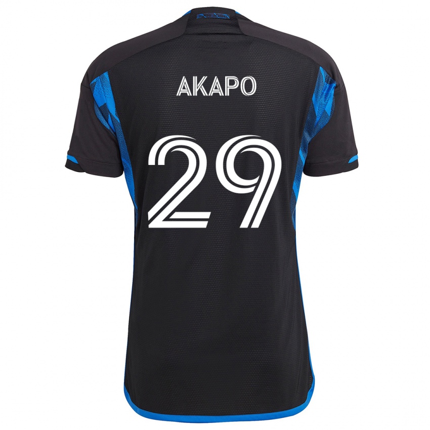 Kinderen Carlos Akapo #29 Blauw Zwart Thuisshirt Thuistenue 2024/25 T-Shirt België