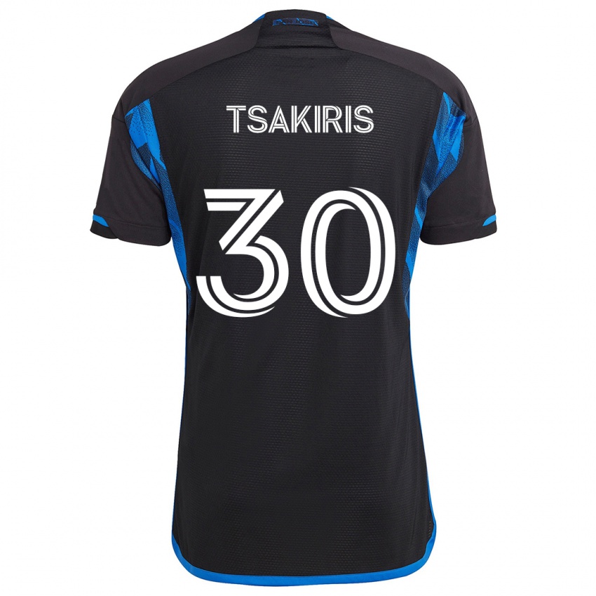 Kinderen Niko Tsakiris #30 Blauw Zwart Thuisshirt Thuistenue 2024/25 T-Shirt België