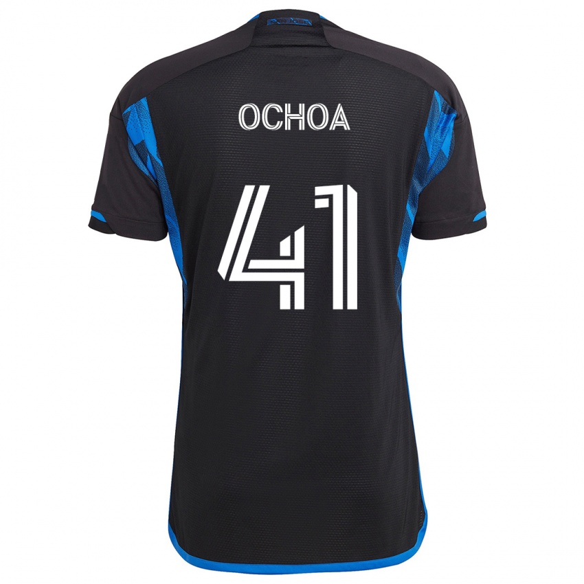 Kinder Emmanuel Ochoa #41 Blau Schwarz Heimtrikot Trikot 2024/25 T-Shirt Belgien