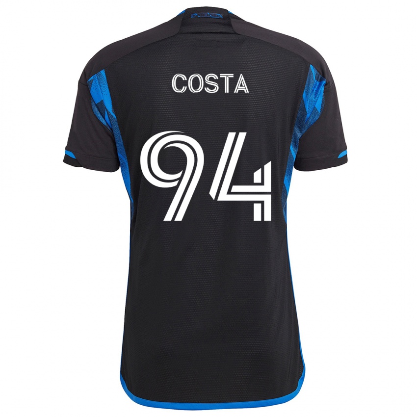 Enfant Maillot Vítor Costa #94 Bleu Noir Tenues Domicile 2024/25 T-Shirt Belgique