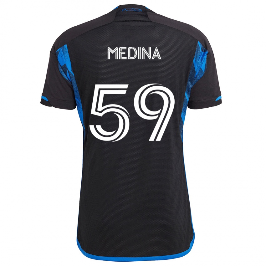 Kinderen Cruz Medina #59 Blauw Zwart Thuisshirt Thuistenue 2024/25 T-Shirt België