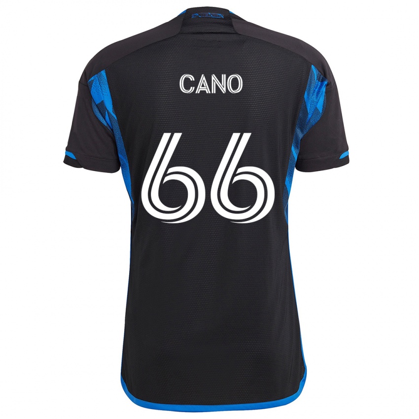 Enfant Maillot Alejandro Cano #66 Bleu Noir Tenues Domicile 2024/25 T-Shirt Belgique