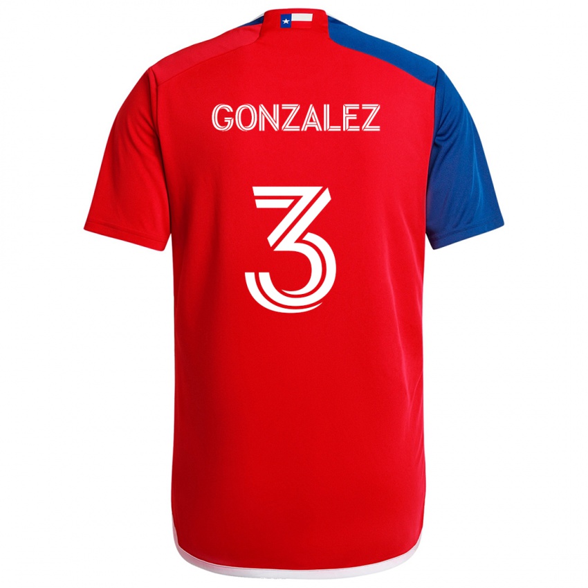 Kinderen Omar González #3 Blauw Rood Thuisshirt Thuistenue 2024/25 T-Shirt België