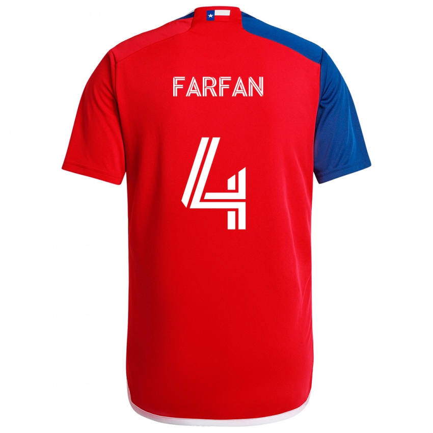 Kinderen Marco Farfán #4 Blauw Rood Thuisshirt Thuistenue 2024/25 T-Shirt België