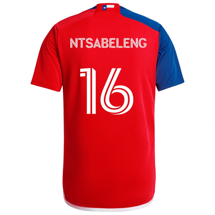 Kinderen Tsiki Ntsabeleng #16 Blauw Rood Thuisshirt Thuistenue 2024/25 T-Shirt België