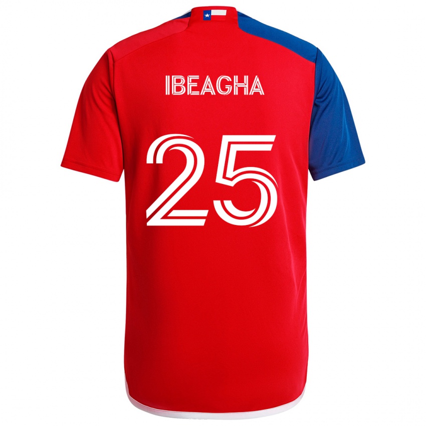 Enfant Maillot Sebastien Ibeagha #25 Bleu Rouge Tenues Domicile 2024/25 T-Shirt Belgique