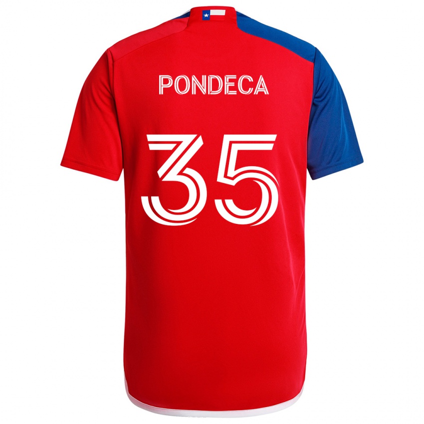 Kinderen Tomas Pondeca #35 Blauw Rood Thuisshirt Thuistenue 2024/25 T-Shirt België