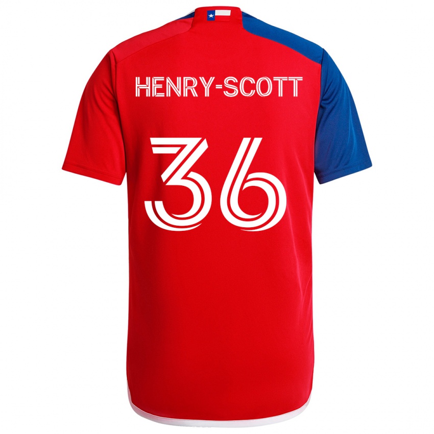 Kinderen Malik Henry-Scott #36 Blauw Rood Thuisshirt Thuistenue 2024/25 T-Shirt België