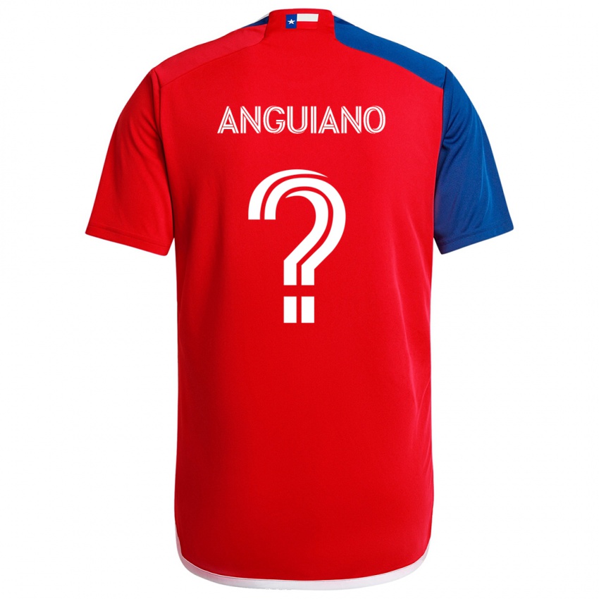 Kinderen Adrian Anguiano #0 Blauw Rood Thuisshirt Thuistenue 2024/25 T-Shirt België