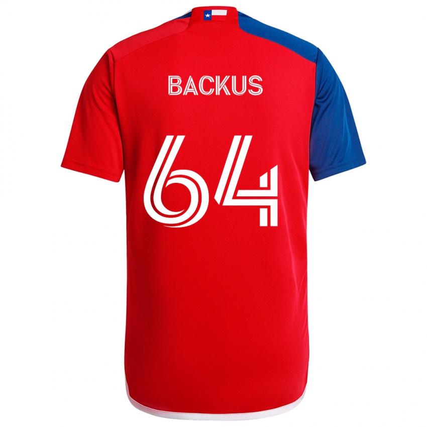 Kinderen Braeden Backus #64 Blauw Rood Thuisshirt Thuistenue 2024/25 T-Shirt België