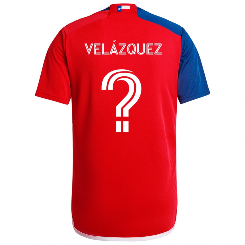 Kinderen Ougir Velázquez #0 Blauw Rood Thuisshirt Thuistenue 2024/25 T-Shirt België