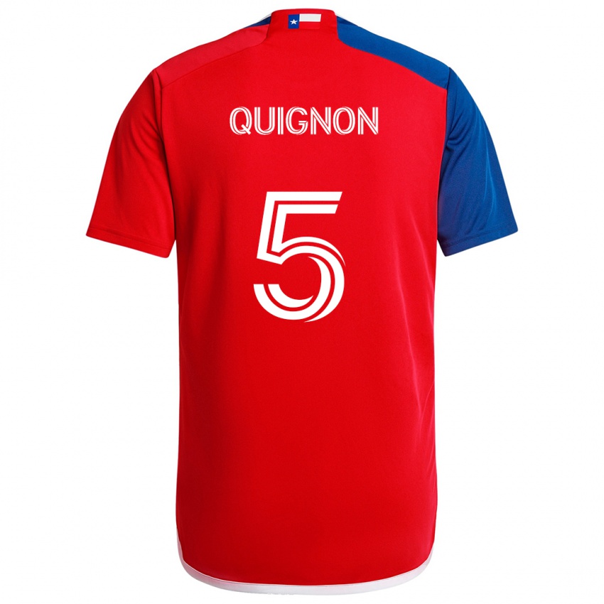 Kinderen Facundo Quignón #5 Blauw Rood Thuisshirt Thuistenue 2024/25 T-Shirt België