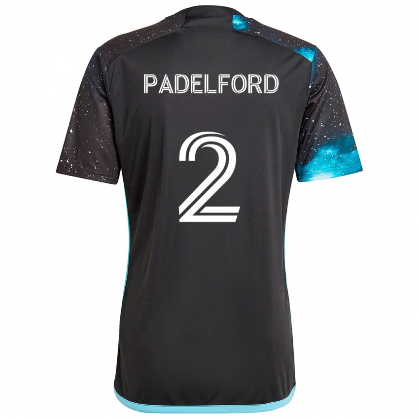 Kinderen Devin Padelford #2 Zwart Blauw Thuisshirt Thuistenue 2024/25 T-Shirt België