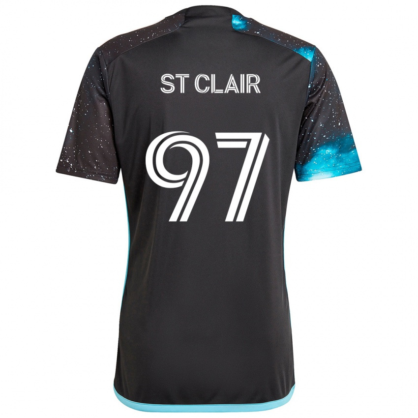 Kinderen Dayne St. Clair #97 Zwart Blauw Thuisshirt Thuistenue 2024/25 T-Shirt België