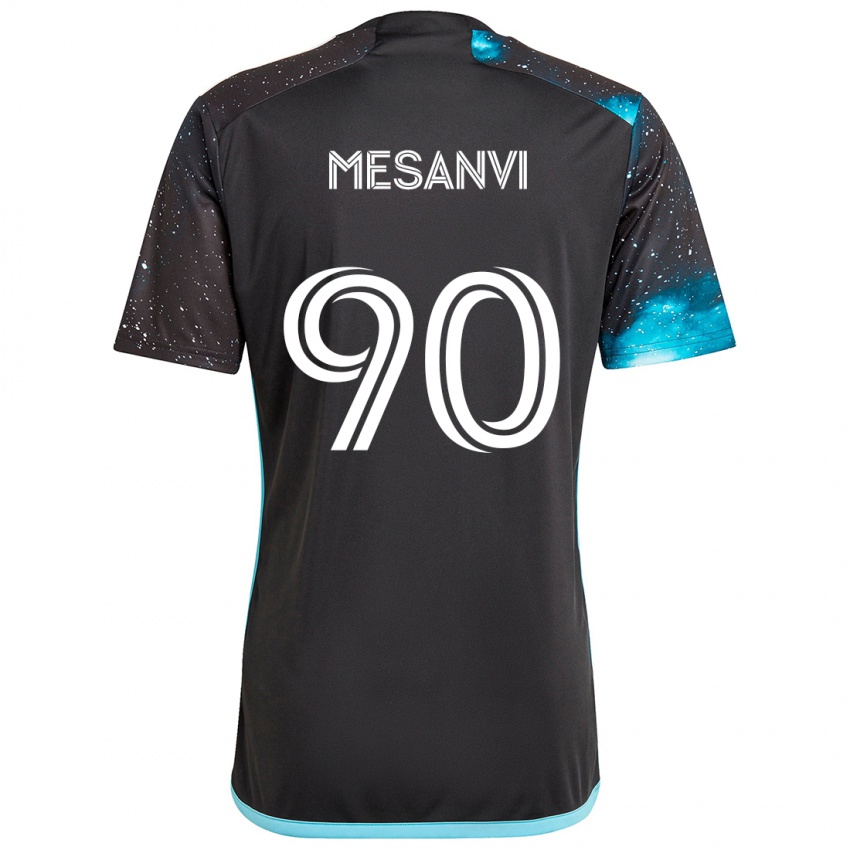 Kinderen Loïc Mesanvi #90 Zwart Blauw Thuisshirt Thuistenue 2024/25 T-Shirt België