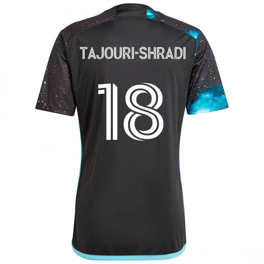 Kinderen Ismael Tajouri-Shradi #18 Zwart Blauw Thuisshirt Thuistenue 2024/25 T-Shirt België