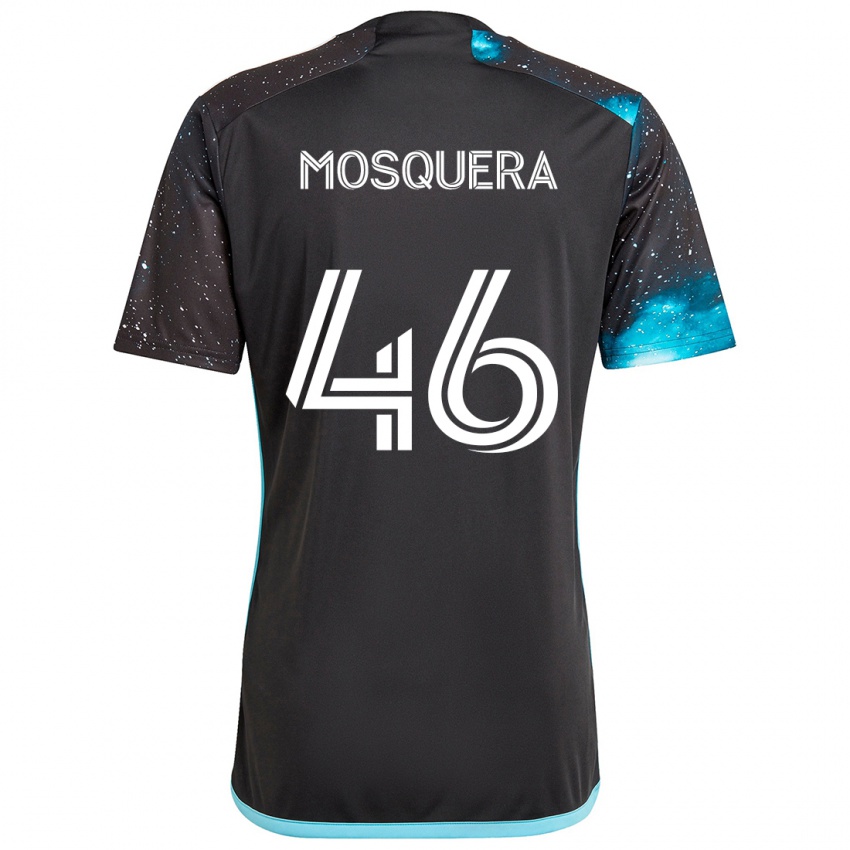 Kinderen Juan Camilo Mosquera #46 Zwart Blauw Thuisshirt Thuistenue 2024/25 T-Shirt België