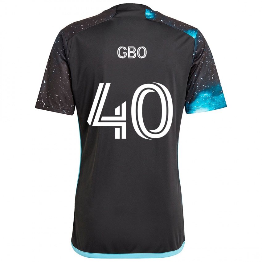 Enfant Maillot Cedrik Gbo #40 Noir Bleu Tenues Domicile 2024/25 T-Shirt Belgique