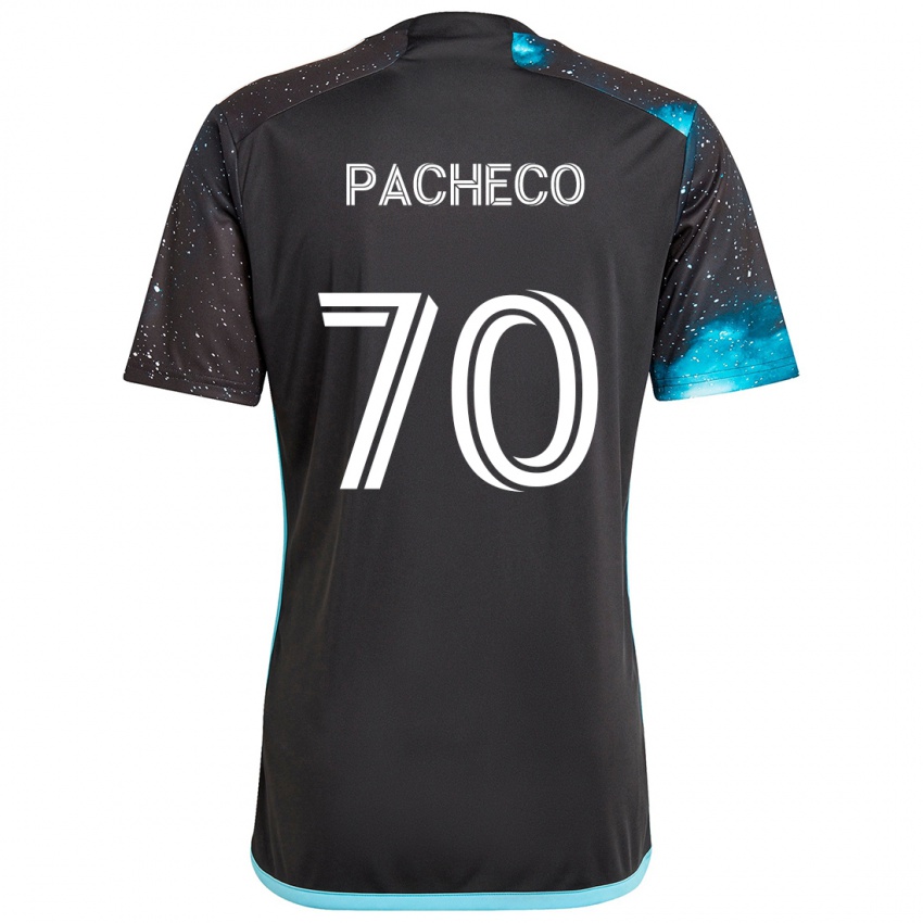 Kinderen Diogo Pacheco #70 Zwart Blauw Thuisshirt Thuistenue 2024/25 T-Shirt België