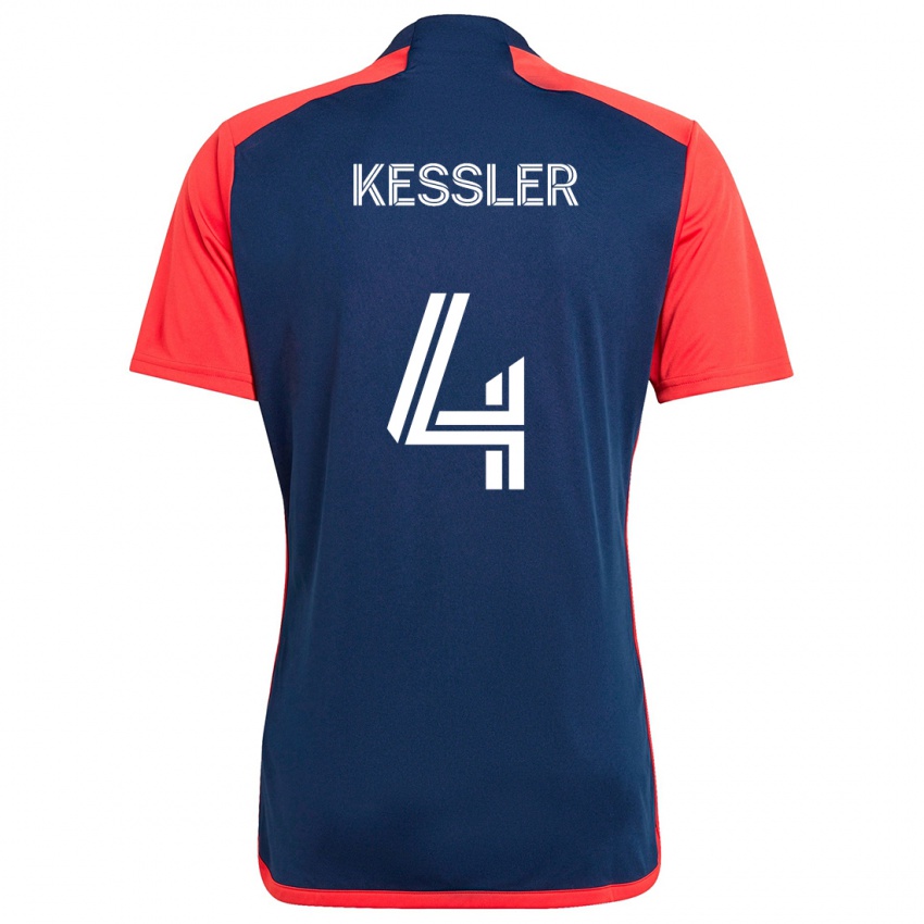 Kinderen Henry Kessler #4 Blauw Rood Thuisshirt Thuistenue 2024/25 T-Shirt België