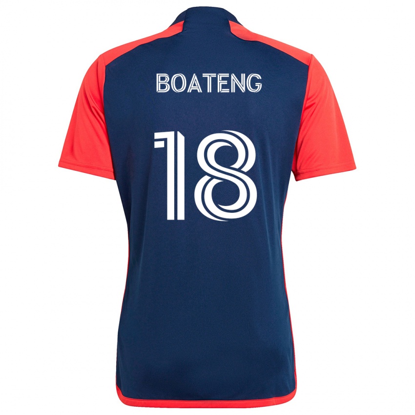 Kinderen Emmanuel Boateng #18 Blauw Rood Thuisshirt Thuistenue 2024/25 T-Shirt België