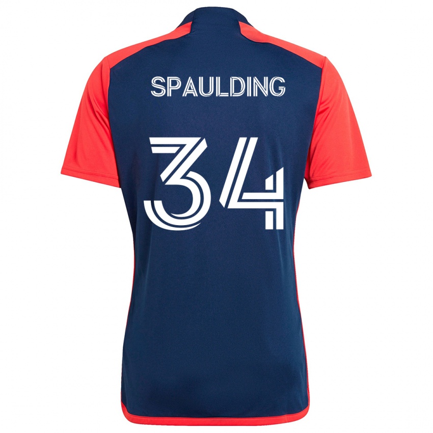 Kinderen Ryan Spaulding #34 Blauw Rood Thuisshirt Thuistenue 2024/25 T-Shirt België