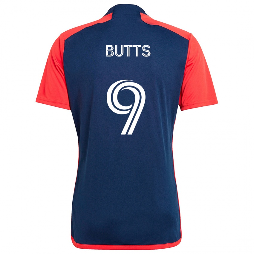 Kinderen Liam Butts #9 Blauw Rood Thuisshirt Thuistenue 2024/25 T-Shirt België