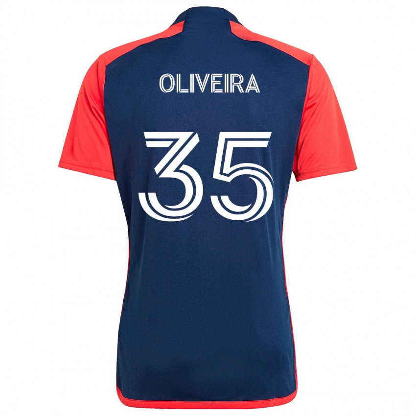 Kinderen Cristiano Oliveira #35 Blauw Rood Thuisshirt Thuistenue 2024/25 T-Shirt België