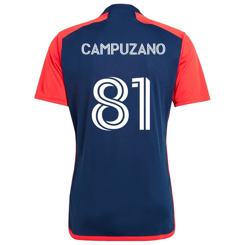 Kinderen Nico Campuzano #81 Blauw Rood Thuisshirt Thuistenue 2024/25 T-Shirt België