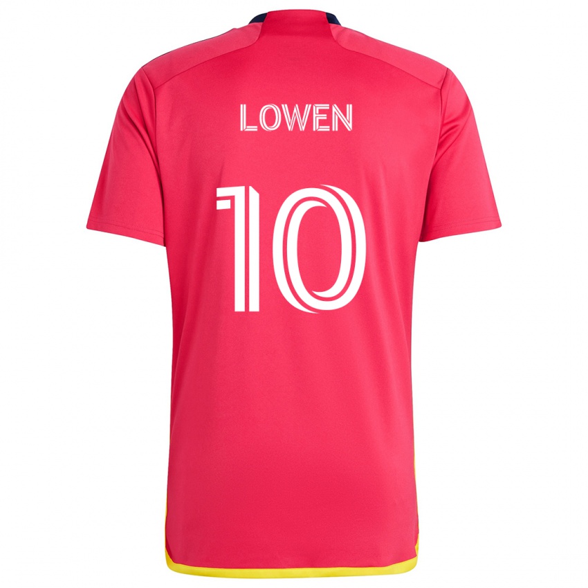 Kinderen Eduard Löwen #10 Rood Blauw Thuisshirt Thuistenue 2024/25 T-Shirt België