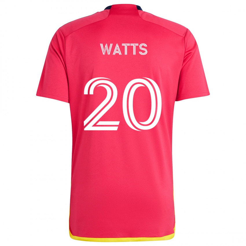 Kinderen Akil Watts #20 Rood Blauw Thuisshirt Thuistenue 2024/25 T-Shirt België