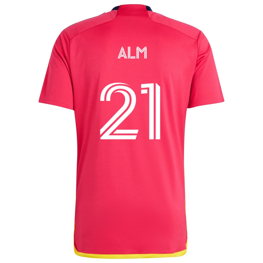 Kinderen Rasmus Alm #21 Rood Blauw Thuisshirt Thuistenue 2024/25 T-Shirt België