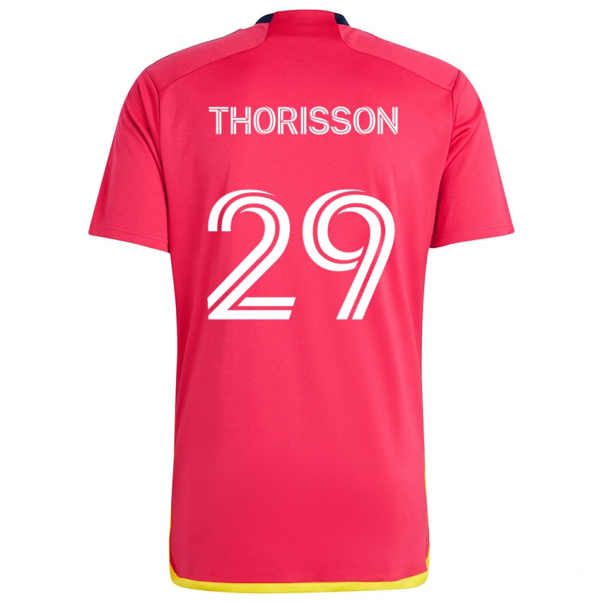 Kinderen Nökkvi Thórisson #29 Rood Blauw Thuisshirt Thuistenue 2024/25 T-Shirt België