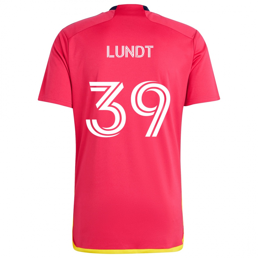 Kinderen Ben Lundt #39 Rood Blauw Thuisshirt Thuistenue 2024/25 T-Shirt België