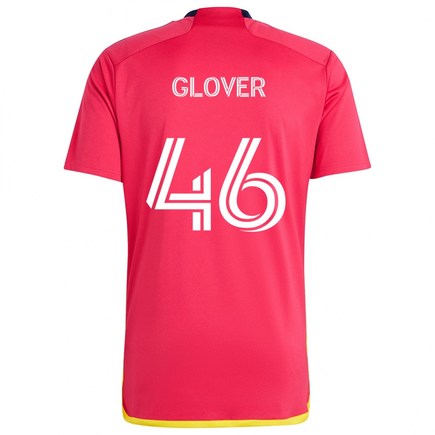 Kinderen Caden Glover #46 Rood Blauw Thuisshirt Thuistenue 2024/25 T-Shirt België