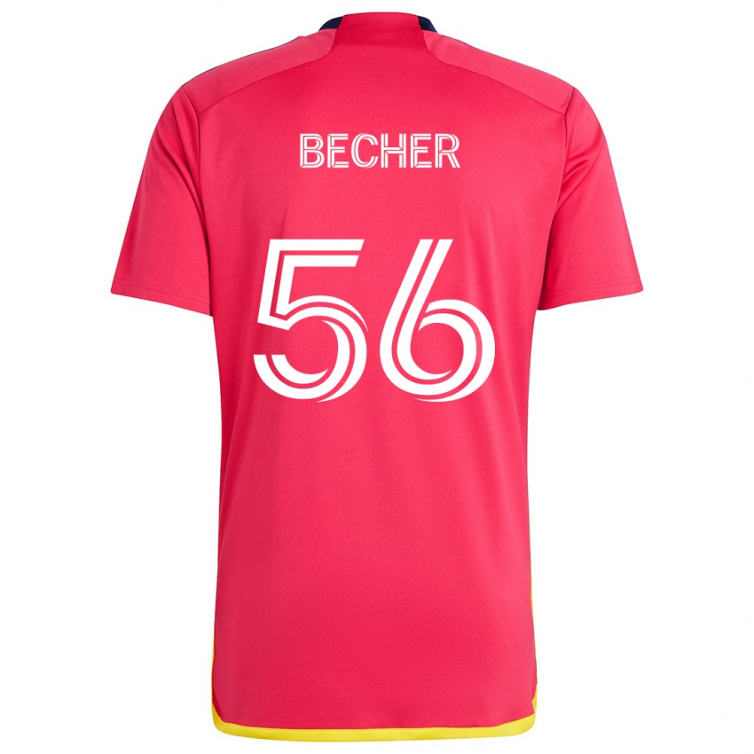 Kinderen Ryan Becher #56 Rood Blauw Thuisshirt Thuistenue 2024/25 T-Shirt België