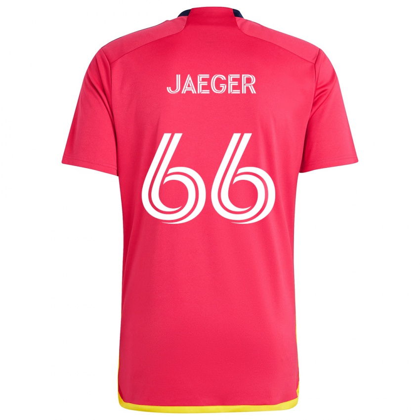 Kinderen Kai Jaeger #66 Rood Blauw Thuisshirt Thuistenue 2024/25 T-Shirt België