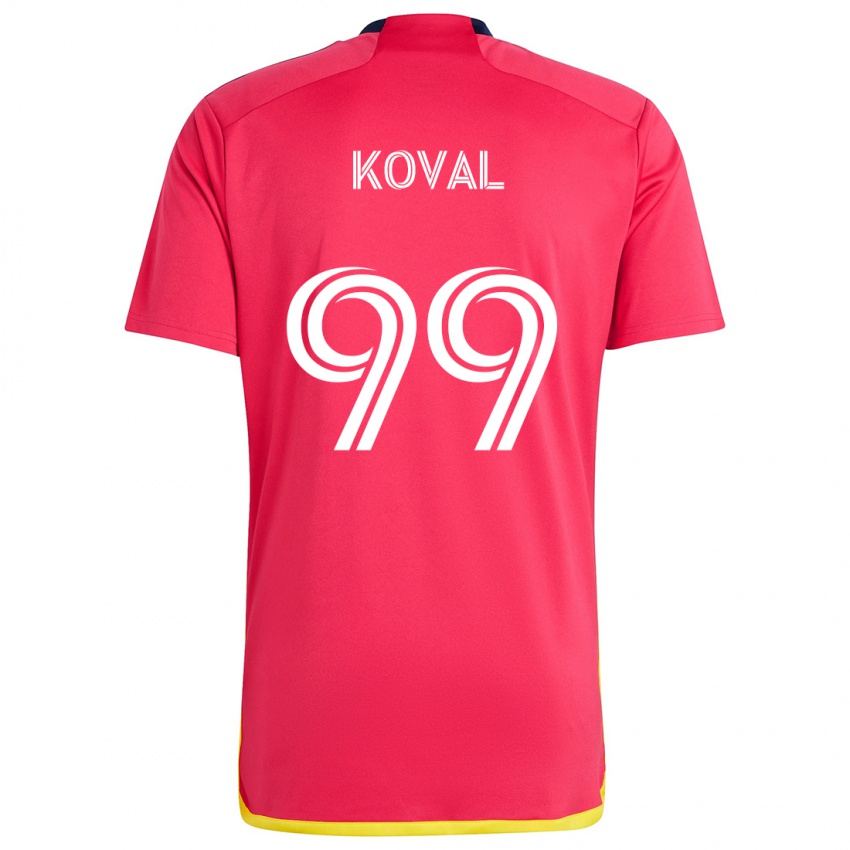 Kinderen Stanislav Koval #99 Rood Blauw Thuisshirt Thuistenue 2024/25 T-Shirt België