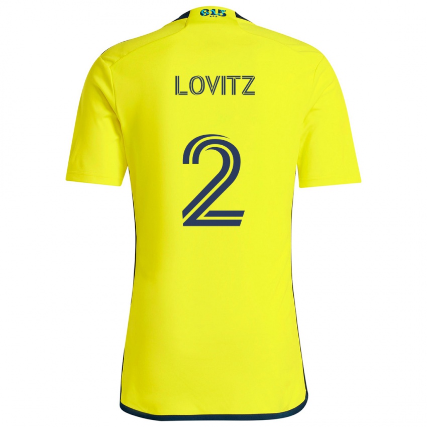 Enfant Maillot Daniel Lovitz #2 Jaune Bleu Tenues Domicile 2024/25 T-Shirt Belgique