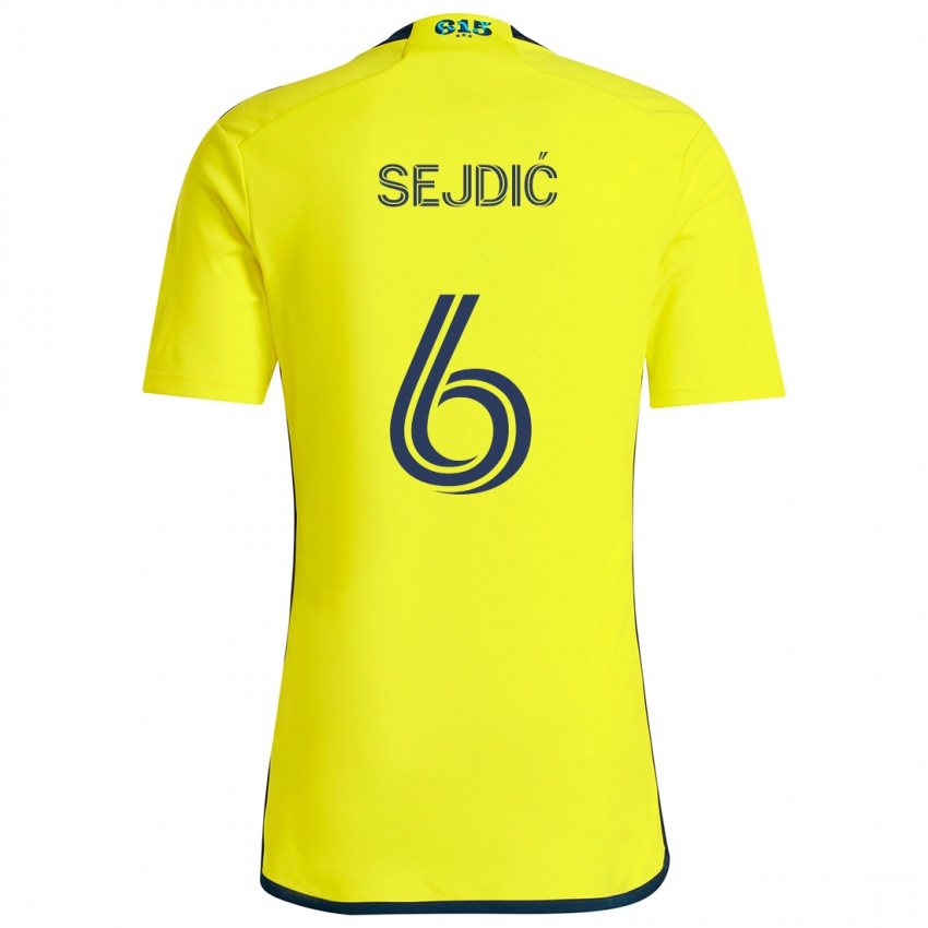 Kinderen Amar Sejdić #6 Geel Blauw Thuisshirt Thuistenue 2024/25 T-Shirt België